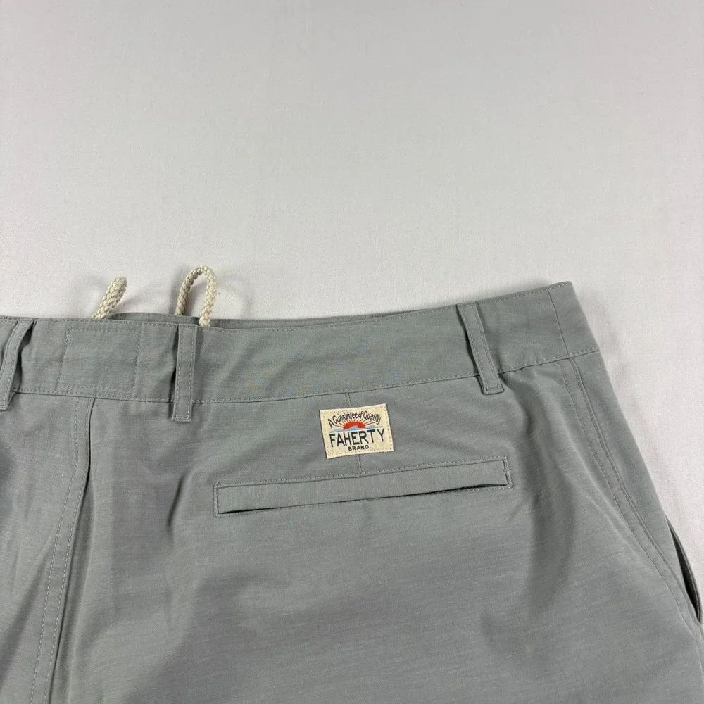 Faherty Shorts Mens 38 Gray All Day Chino Casual Hybrid Drawstring